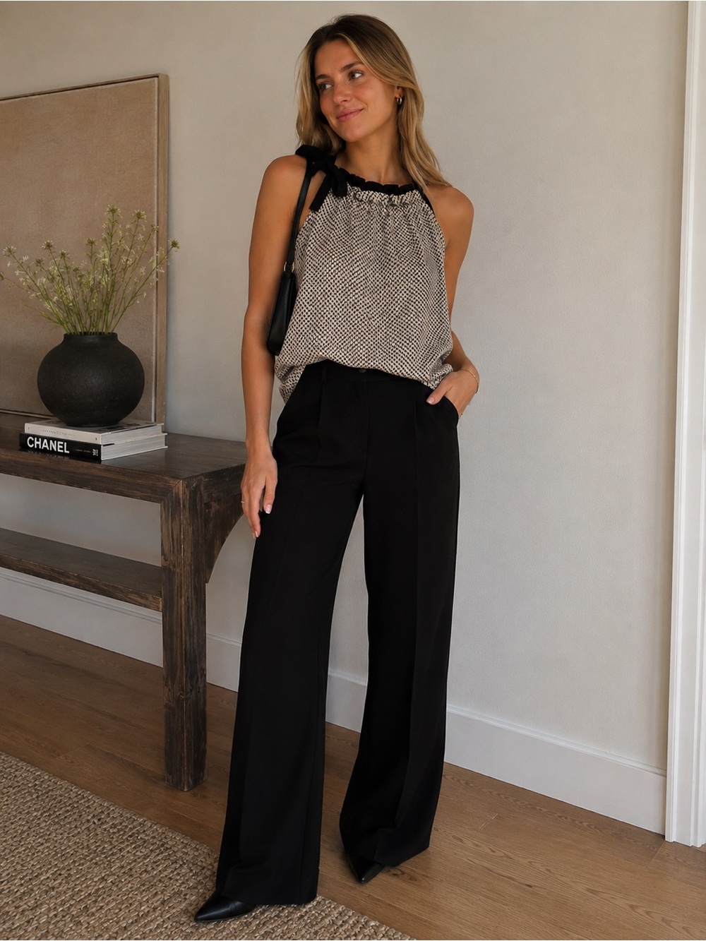 Cotton Halterneck with Tie Top